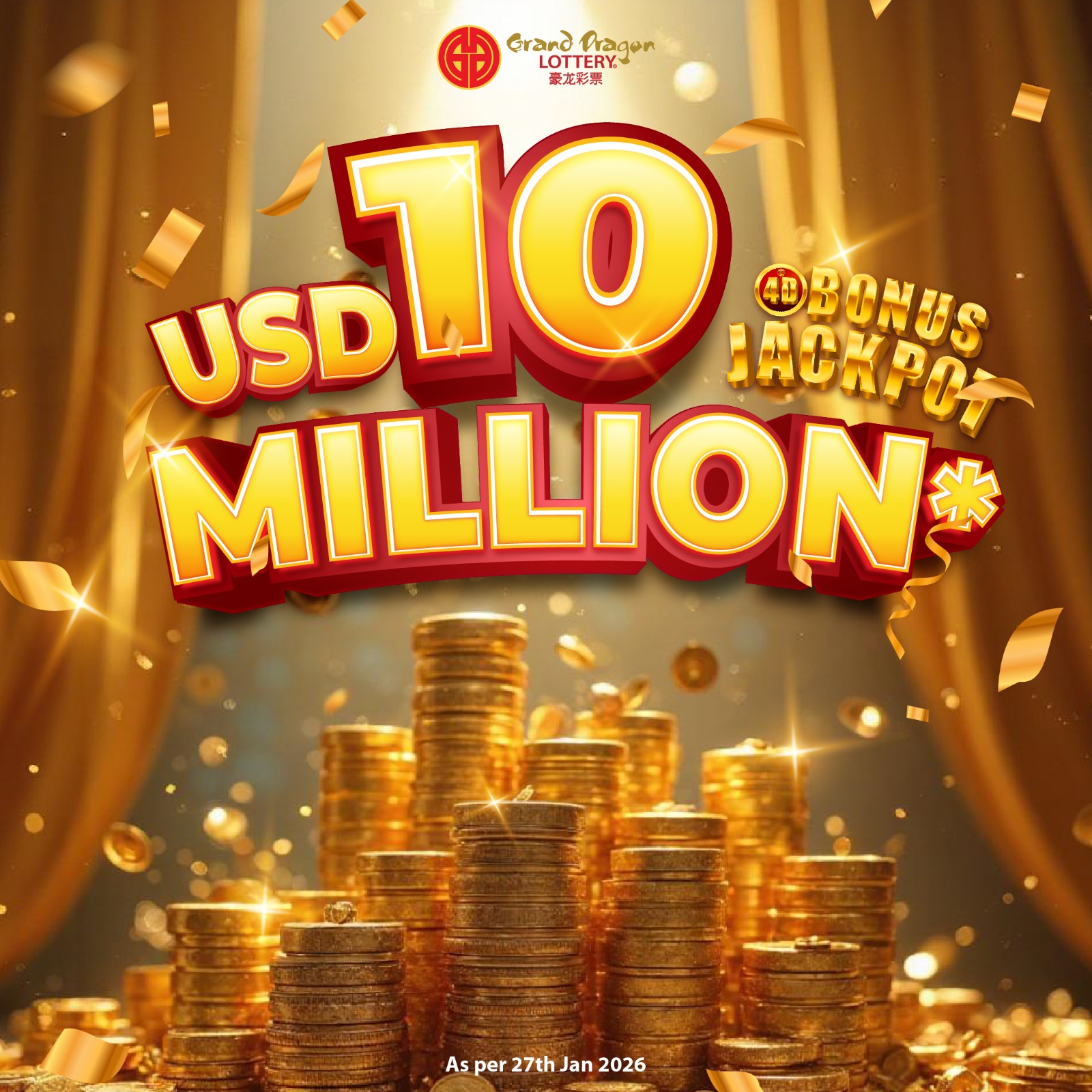 GD Lotto Jackpot Now Over USD 10 Million